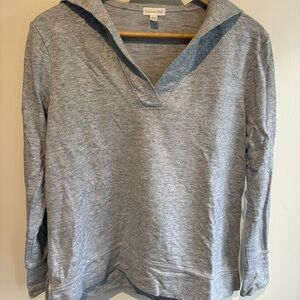Garnet Hill Heather Gray V-Neck Pullover